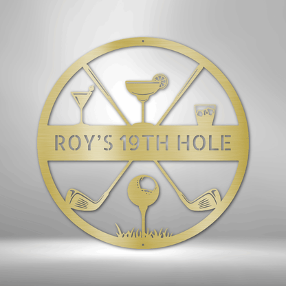 19th Hole | Personalized Golf Metal Sign - Metal Wall Art - Personalized Gift