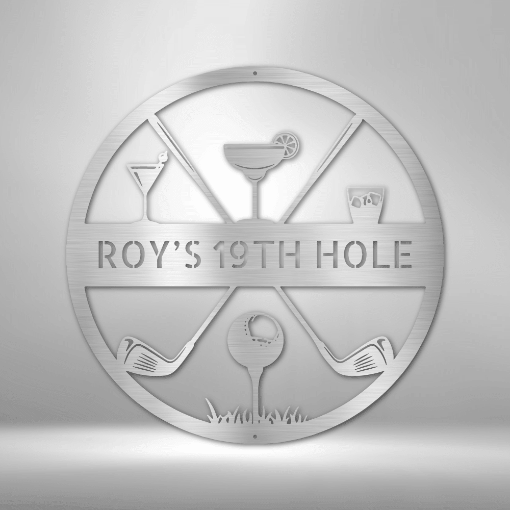 19th Hole | Personalized Golf Metal Sign - Metal Wall Art - Personalized Gift