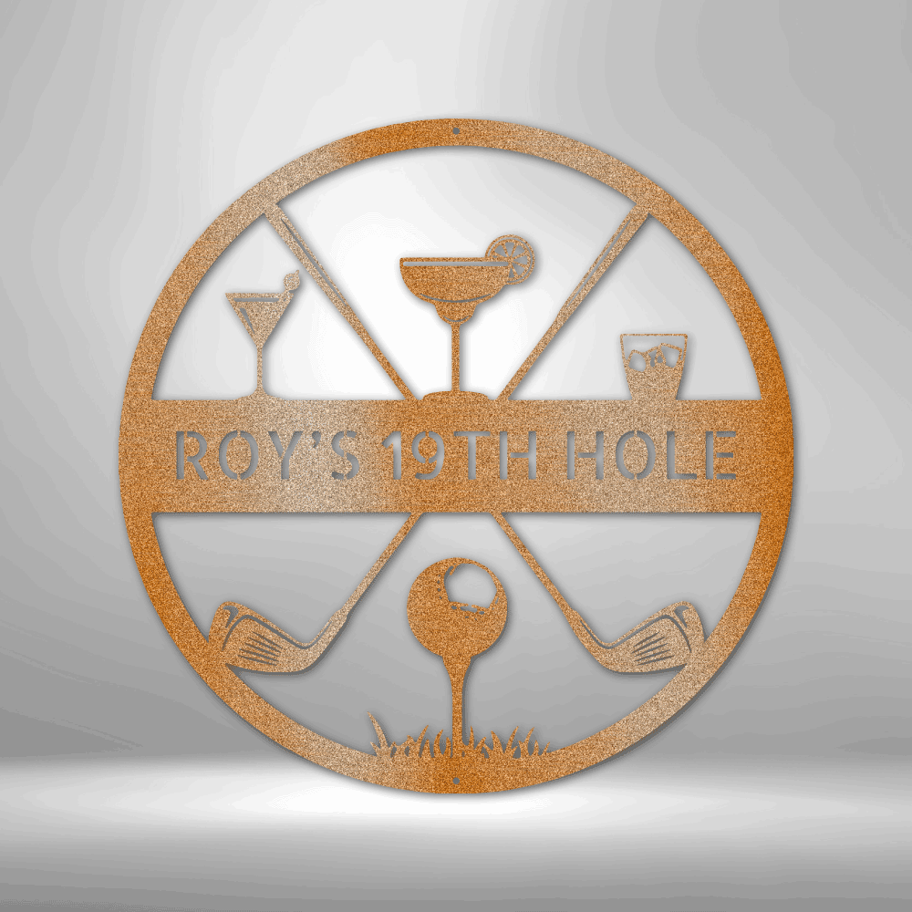 19th Hole | Personalized Golf Metal Sign - Metal Wall Art - Personalized Gift