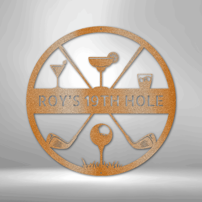 19th Hole | Personalized Golf Metal Sign - Metal Wall Art - Personalized Gift