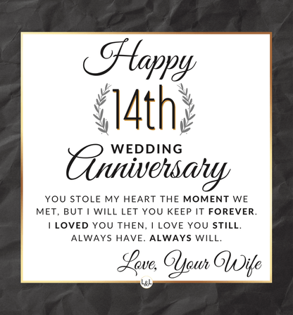 14th Wedding Anniversary - Openwork Skeleton Watch + LED Watch Box - Gift for Husband - Liliana and Liam