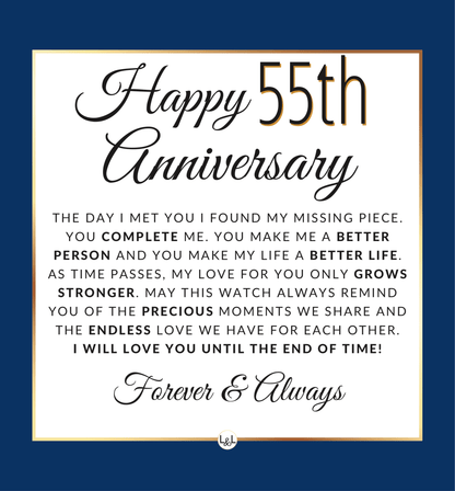 Men's Openwork Watch & Box Set - Unique 55 Year Anniversary Gift For Him from Wife