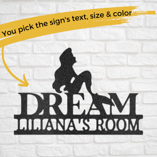 Mermaid Dreams | Personalized Mermaid Metal Sign