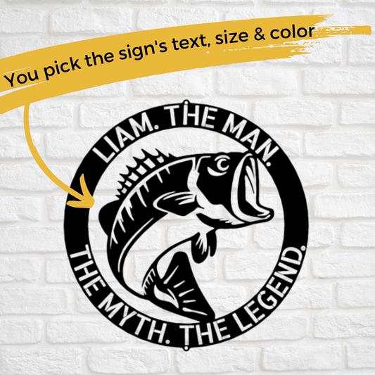 Circle Bass Monogram - Custom Metal Sign - Wall Art-Liliana and Liam
