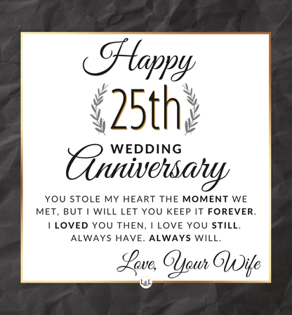 25th Wedding Anniversary - Openwork Skeleton Watch + LED Watch Box - Gift for Husband - Liliana and Liam