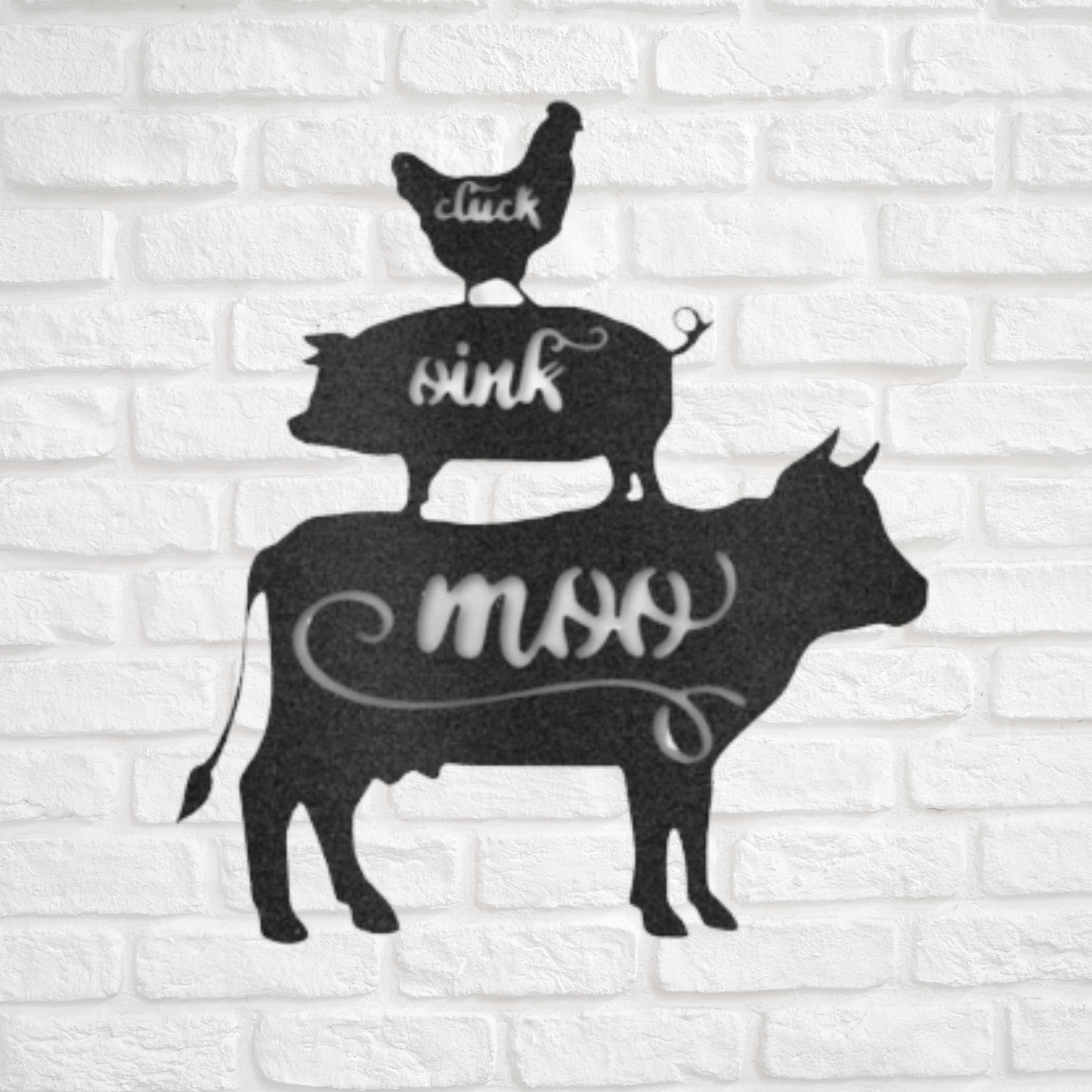Custom Farmhouse Cluck Oink Moo Sign, Chicken Pig Cow, Farm Animals, Farmhouse Kitchen, Kitchen Decor, Farmhouse