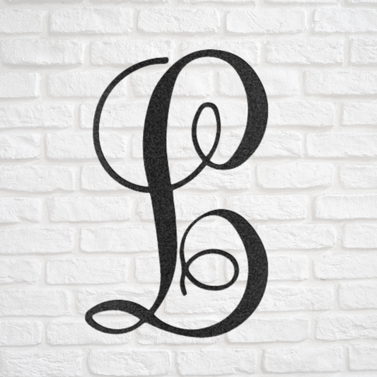 Fancy Initial Letter - Metal Sign, Family Name Sign, Initial Wall Decor, Front Porch Name Sign
