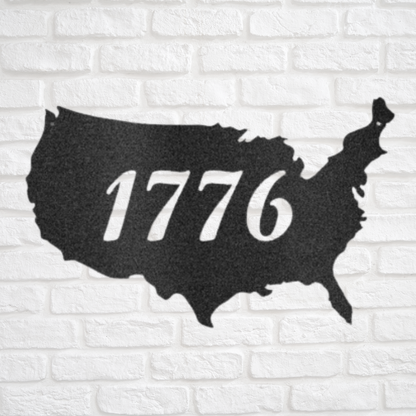 America, 1776 - Custom Metal Sign- USA, Patriotic Sign, 4th of July Wreath