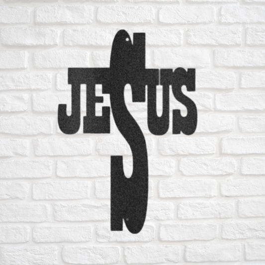 Jesus Cross - Custom Metal Sign - Christian Metal Wall Art, Christian Artwork