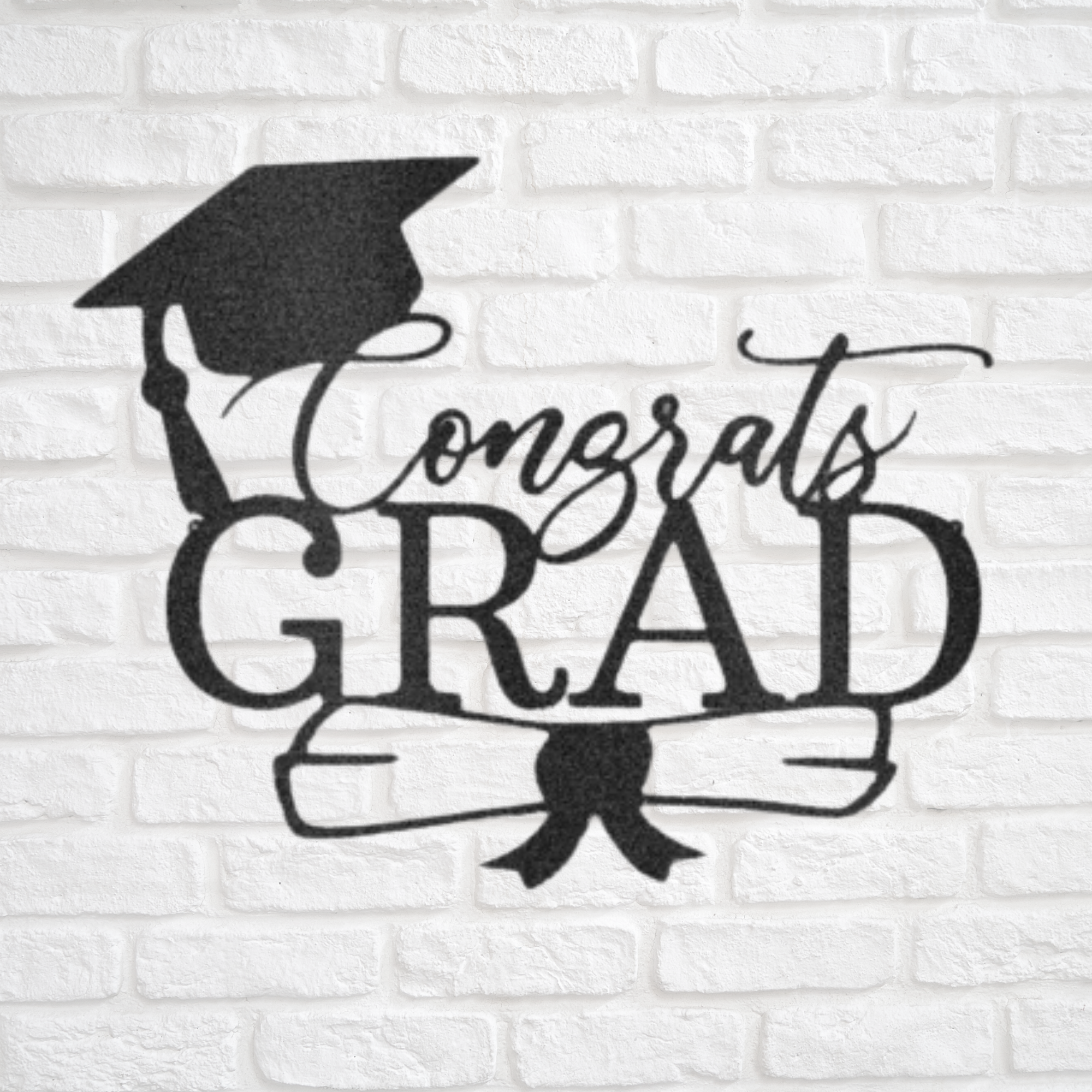 Grad Cap Signs Congrats Grad Cap - Custom Laser Cut Metal Sign - Graduation Gift ...