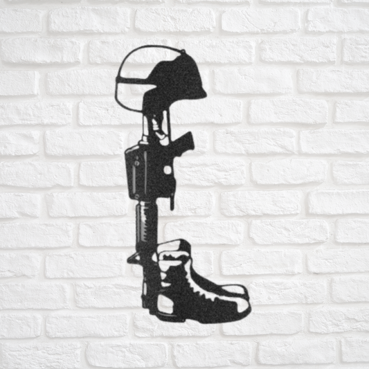 Fallen Soldier - Custom Metal Sign - Memorial Wall Art