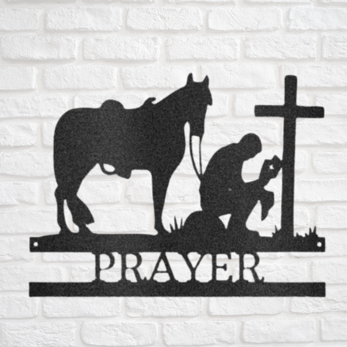 Kneeling Cowboy - Custom Metal Sign - Memorial Wall Art - Liliana and Liam
