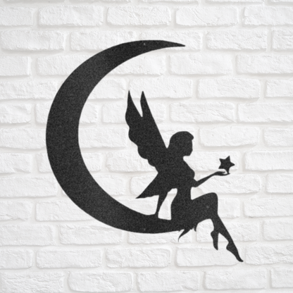 Simple Fairy Metal Wall Art - Custom Fairy Decor, Fairy Door Sign, Kids Room Decor, Nursery Decor, Fairy Wings