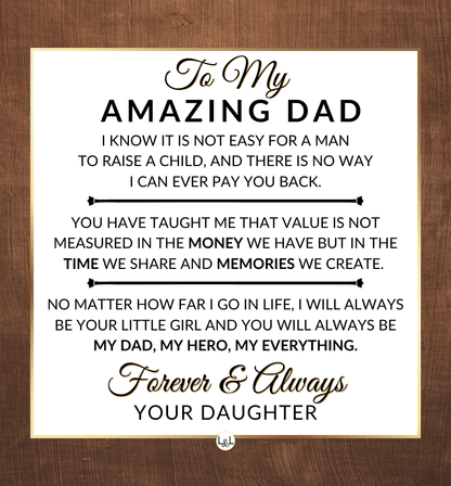 My Dad, My Hero, My Everything - Openwork Skeleton Watch + LED Watch Box - Gift For Dad From Daughter - Liliana and Liam