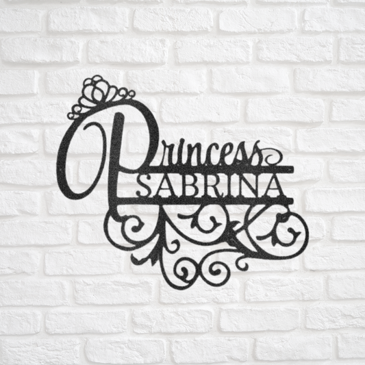 Princess Metal Wall Art - Custom Princess Decor, Kids Door Sign, Princess Room Decor, Nursery Decor