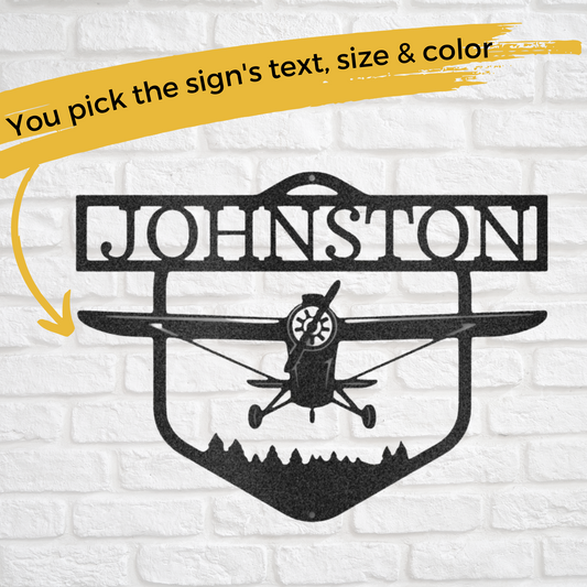 Personalized Airplane Metal Sign | Aviation Name Sign | Custom Decor
