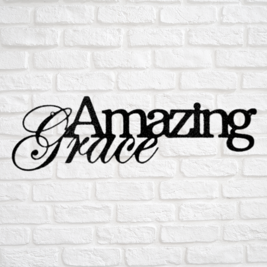 Amazing Grace - Custom Metal Sign - Christian Metal Wall Art, Christian Artwork