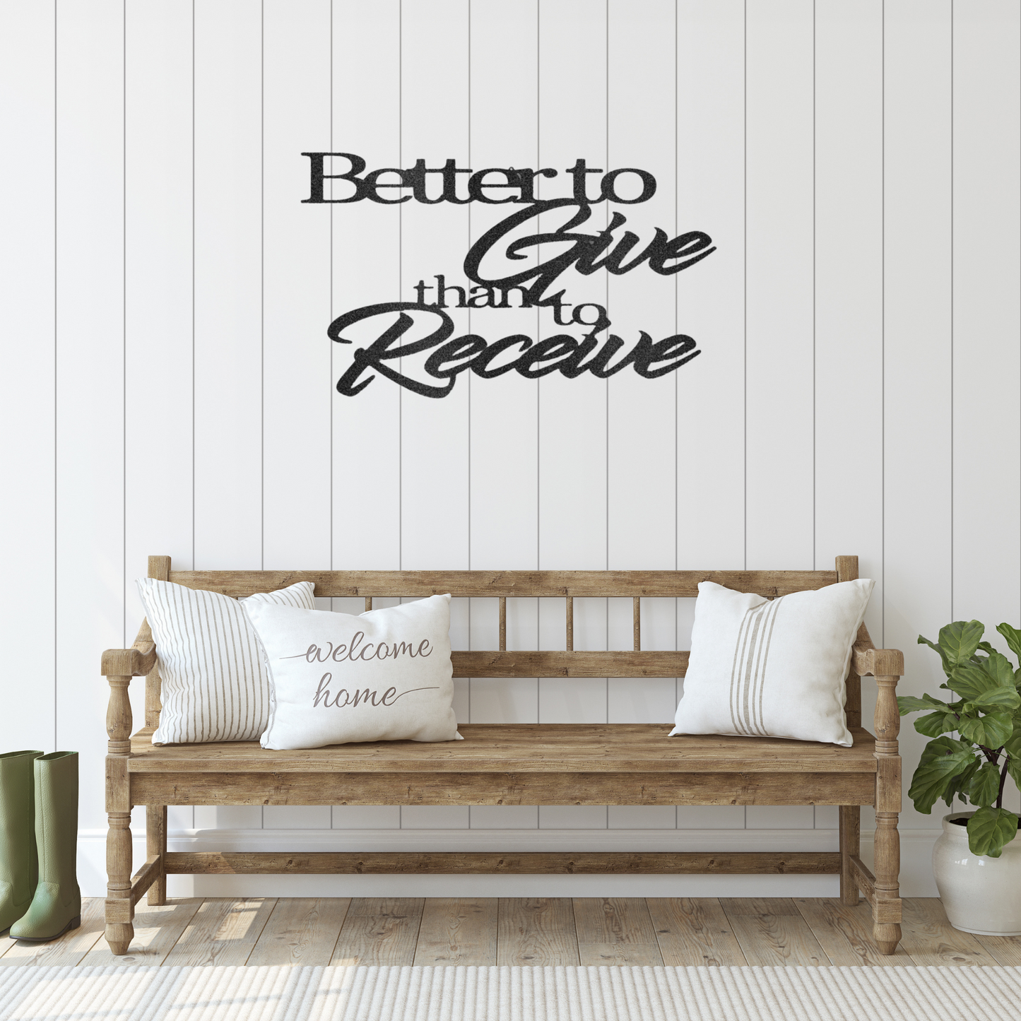 "Better to Give", Custom Metal Word Sign, Rustic Metal Sign, Farmhouse Decor, Housewarming Gift, Metal Wall Art, Christian Word Art