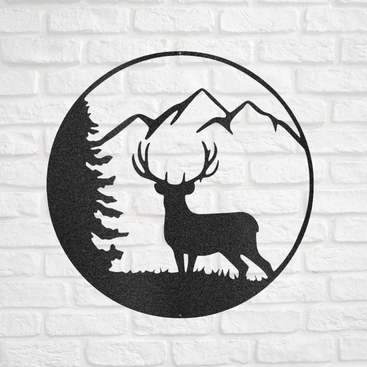 Buck in Mountains -  Metal Cabin Sign, Deer Wall Decor, Metal Wall Art,  Lodge Decor,  House Sign, Cabin Sign
