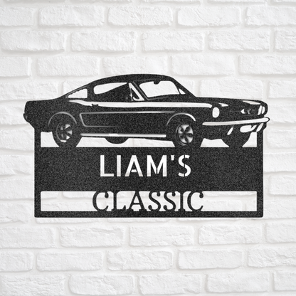 Classic Car Sign, Personalized Metal Wall Art, Classic Muscle Car, Custom Metal Wall Sign, Antique Classics, Garage Sign, Gift for Him