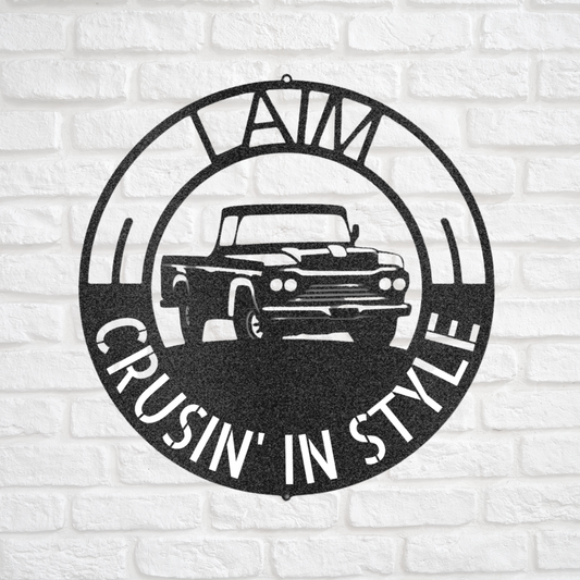 Classic Chevy Truck Monogram, Personalized Metal Wall Art, Classic Truck, Custom Truck, Antique Classics, Garage Sign, Gift for Him