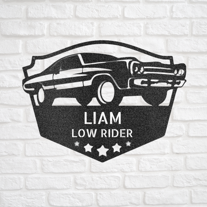 Classic Muscle Car Monogram, Personalized Metal Wall Sign, Low Rider, Muscle Car Metal Wall Sign, Ford Muscle Car, Chevy Muscle Car