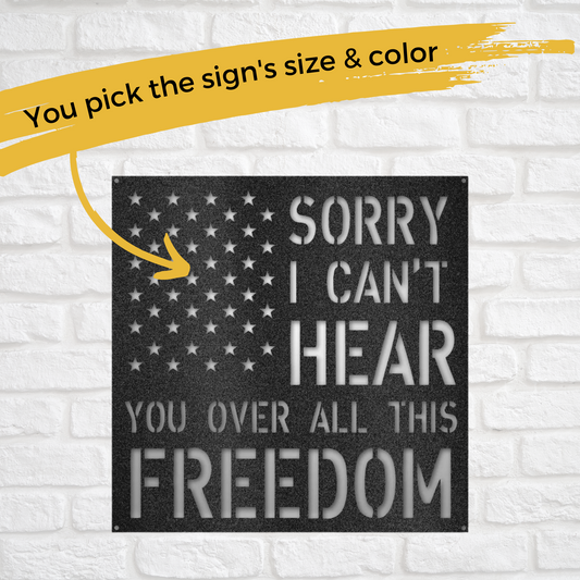 Custom Metal  All This Freedom Sign - Patriotic Decor