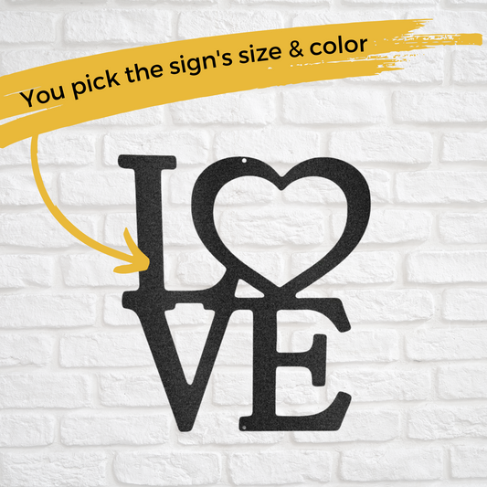 Custom Metal "Love" Stacked Sign - Housewarming Decor