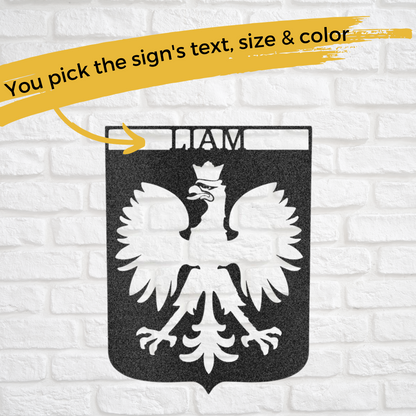 Personalized Polish Eagle Metal Sign, The Coat of Arms of Poland, Polish Pride, Poland Flag, Polski, Polish Flag, Custom Metal Wall Art