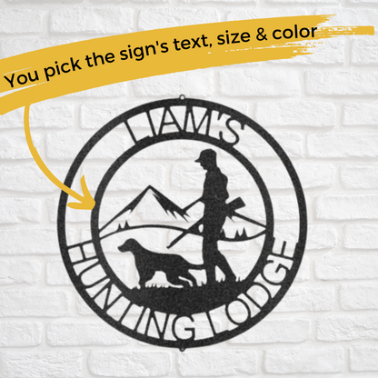 Birddog Hunting Sign -  Metal Sign - Hunting and Fishing Decor, Lake House Sign, Cabin Sign