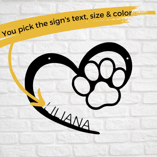 Custom Metal Pet Love Sign - Pet Remembrance Decor