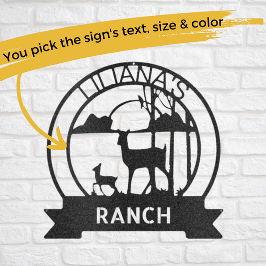 Custom Metal Sunset on the Ranch Sign - Outdoorsman Decor
