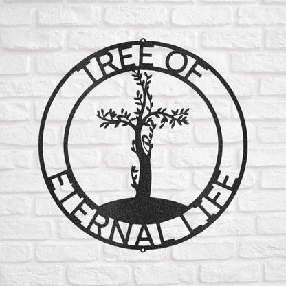 Cross Tree Monogram  - Custom Metal Sign - Christian Metal Wall Art, Christian Artwork