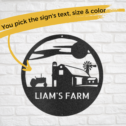 Custom Metal Farm Sign - Farmhouse Decor