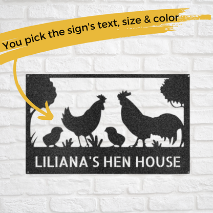 Chicken Coop -  Custom Metal Farm Sign - Chicken Sign, Chicken Coop Sign