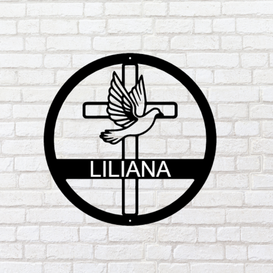 Dove and Cross - Custom Metal Sign - In Loving Memory, Until We Meet Again, Memorial Gift, Remembrance