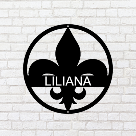 Personalized Fleur De Lis Metal Sign, Monogram Sign, Last Name Sign, Porch Sign, Outdoor Sign, New Orleans Sign, St. Louis Sign