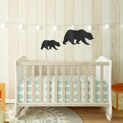 Custom Grizzly Bear Silhouette Sign, Metal Wall Art, Metal Wall Decoration, Cabin Wall Art, Rustic Decor, Nursery Wall Hanger