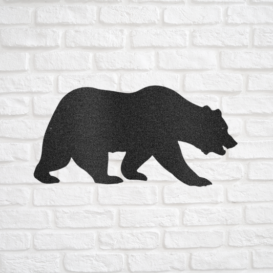 Custom Grizzly Bear Silhouette Sign, Metal Wall Art, Metal Wall Decoration, Cabin Wall Art, Rustic Decor, Nursery Wall Hanger