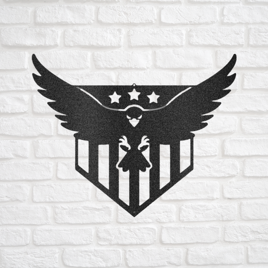 American Eagle - Custom Metal Wall Art - Patriotic Decoration - USA, Patriotic Sign, 4th of July Wreath