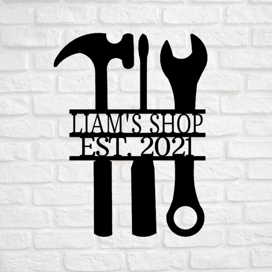 Tool Sign with Hammer, Screwdriver, and Wrench - Personalized Workshop ...