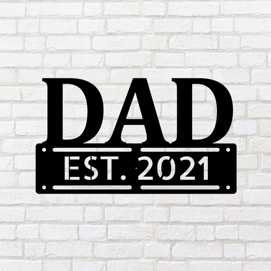 Personalized Metal Dad Sign with Solid Banner, Sign for Dad, Gift for New Dad, Custom Made Sign,  Gift for Dad, Personalized Gift for Father