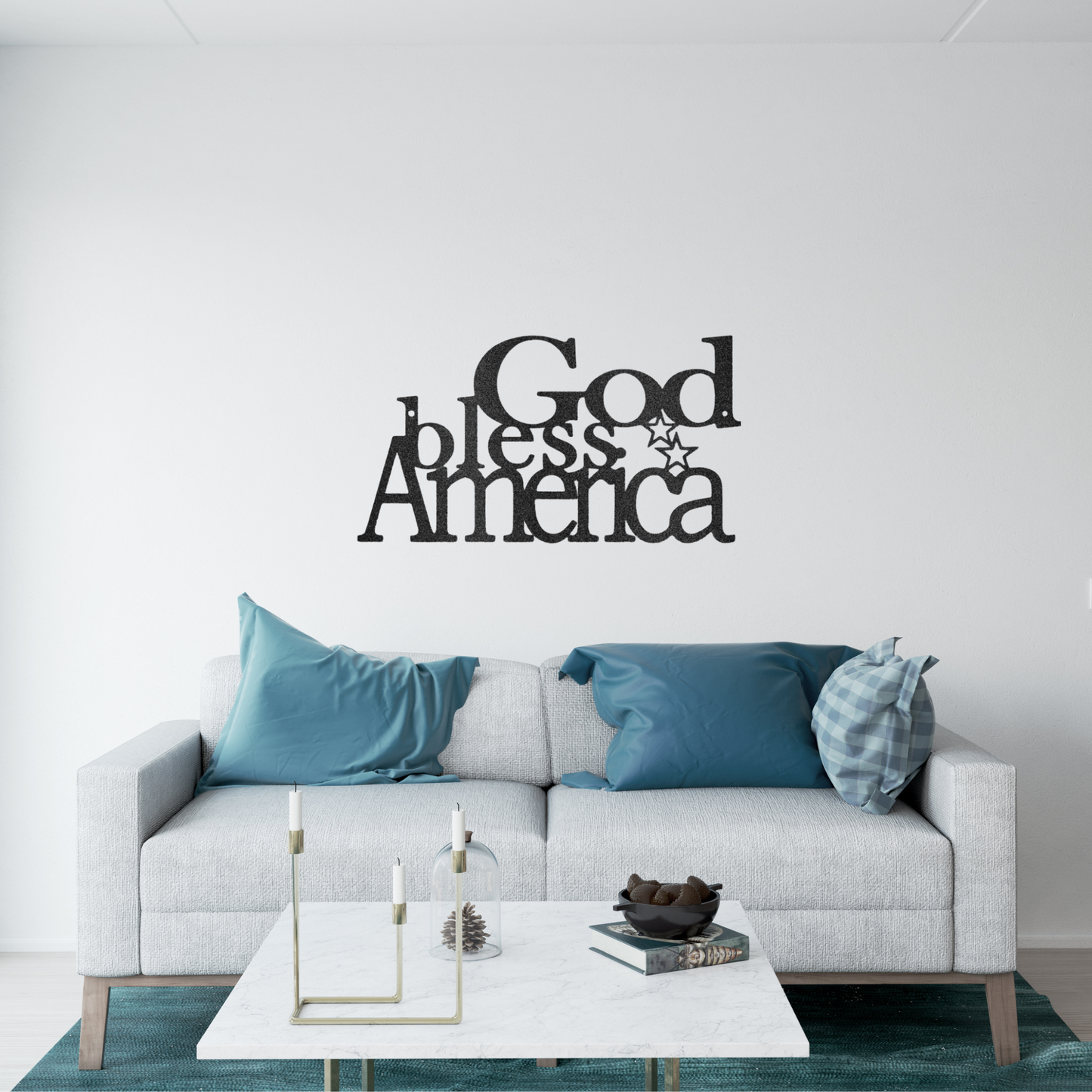 God Bless America -  Custom Metal Sign - Patriotic Decoration, Patriotic Sign, 4th of July Wreath