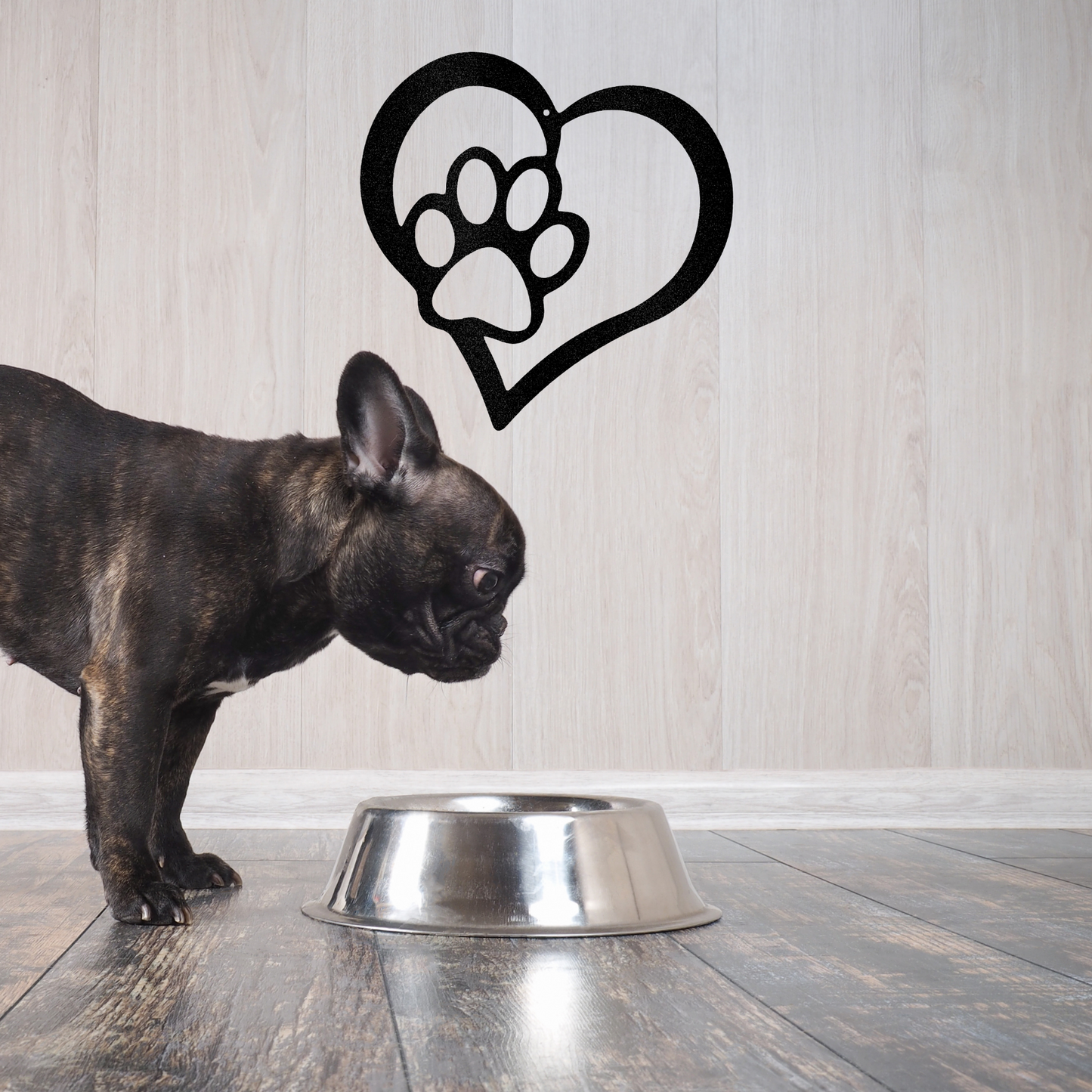 Metal paw shop print wall art