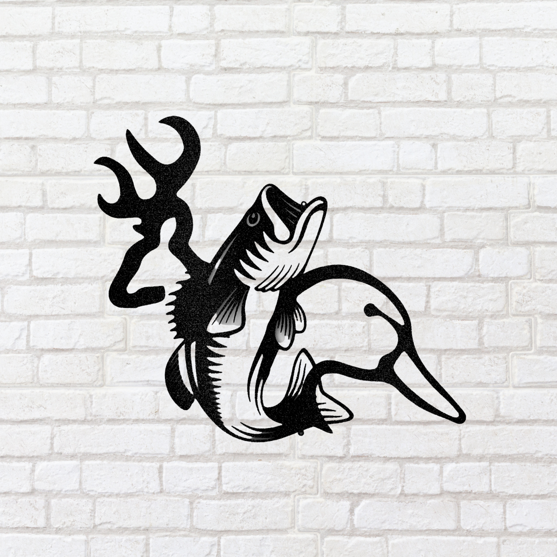 Fish and deer hunting monogram metal wall art  Fishing decor, Metal wall  art, Name wall art
