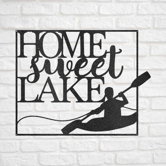 Lake Life Metal Sign, Home Sweet Lake, Kayaking Metal Wall Art, Lodge Decor, Cabin Decor, Lake House Decor