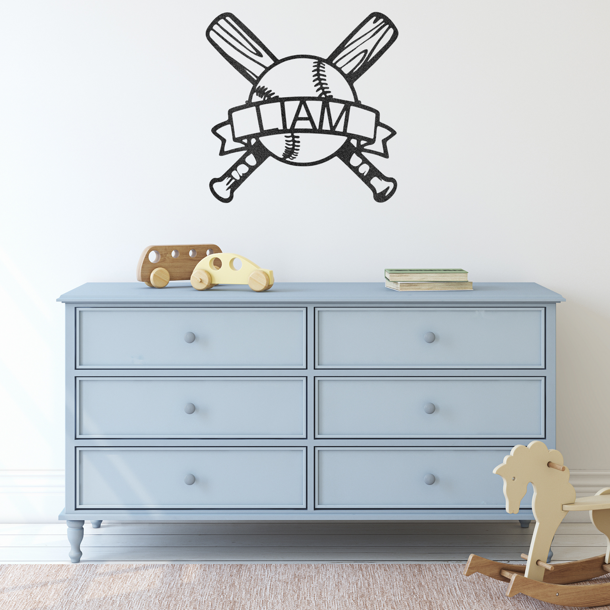 Baseball/Softball Sign with Number - Laser Cut Metal Sign, Playroom Si –  Liliana and Liam