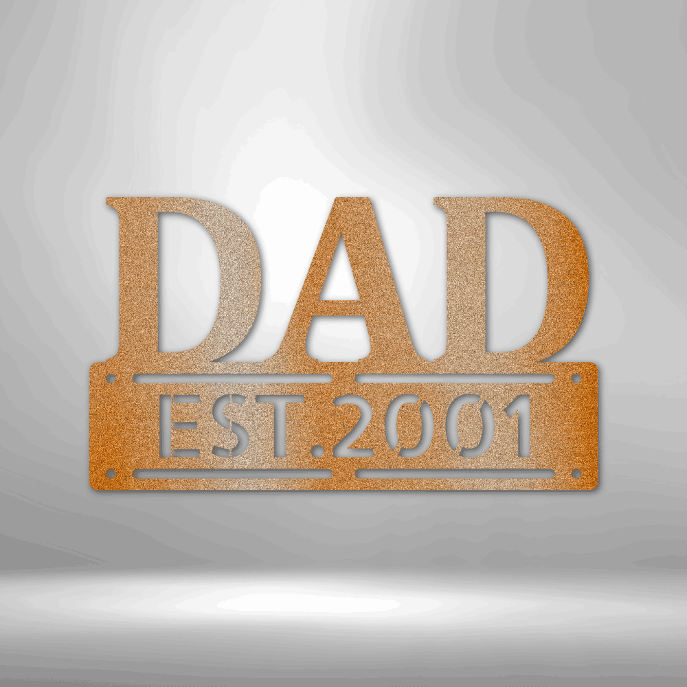 Personalized Metal Dad Sign with Solid Banner, Sign for Dad, Gift for New Dad, Custom Made Sign,  Gift for Dad, Personalized Gift for Father
