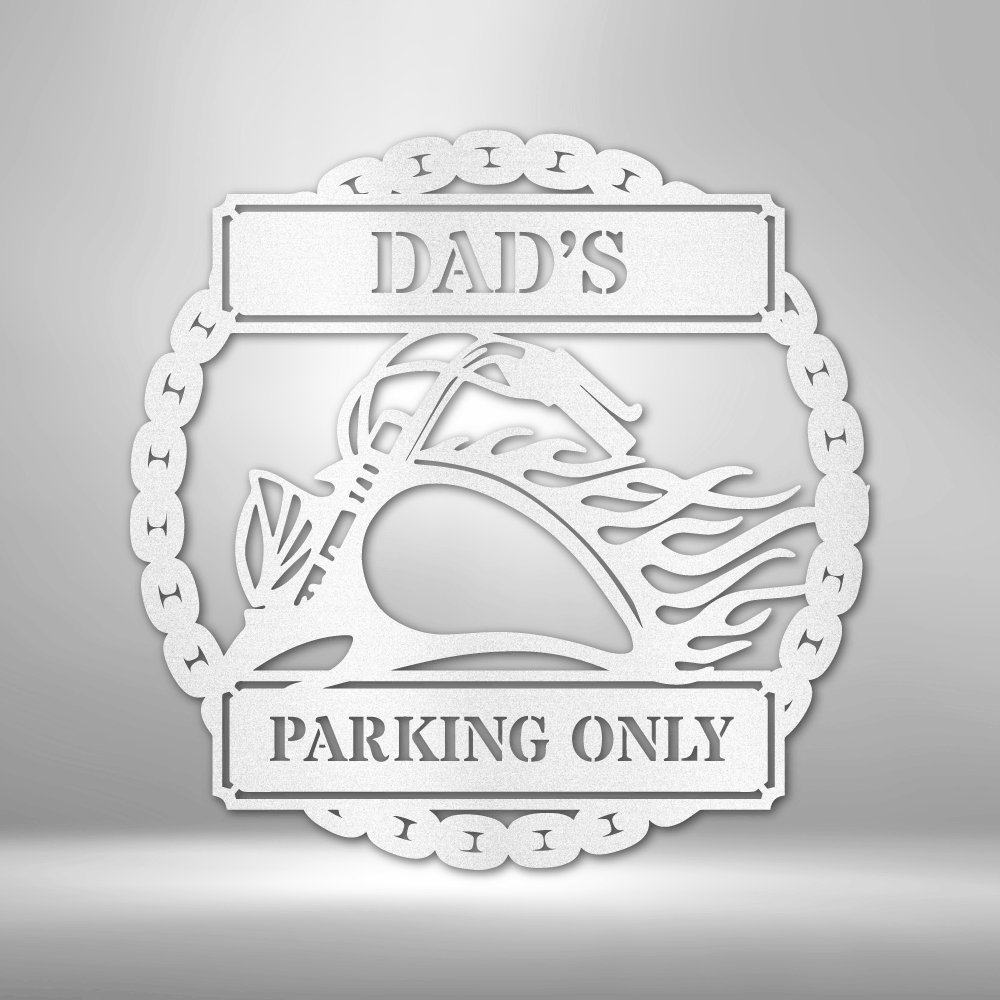 Motorcycle Sign - Personalized Metal Sign - Flaming Motorcycle Monogram with Chain Frame