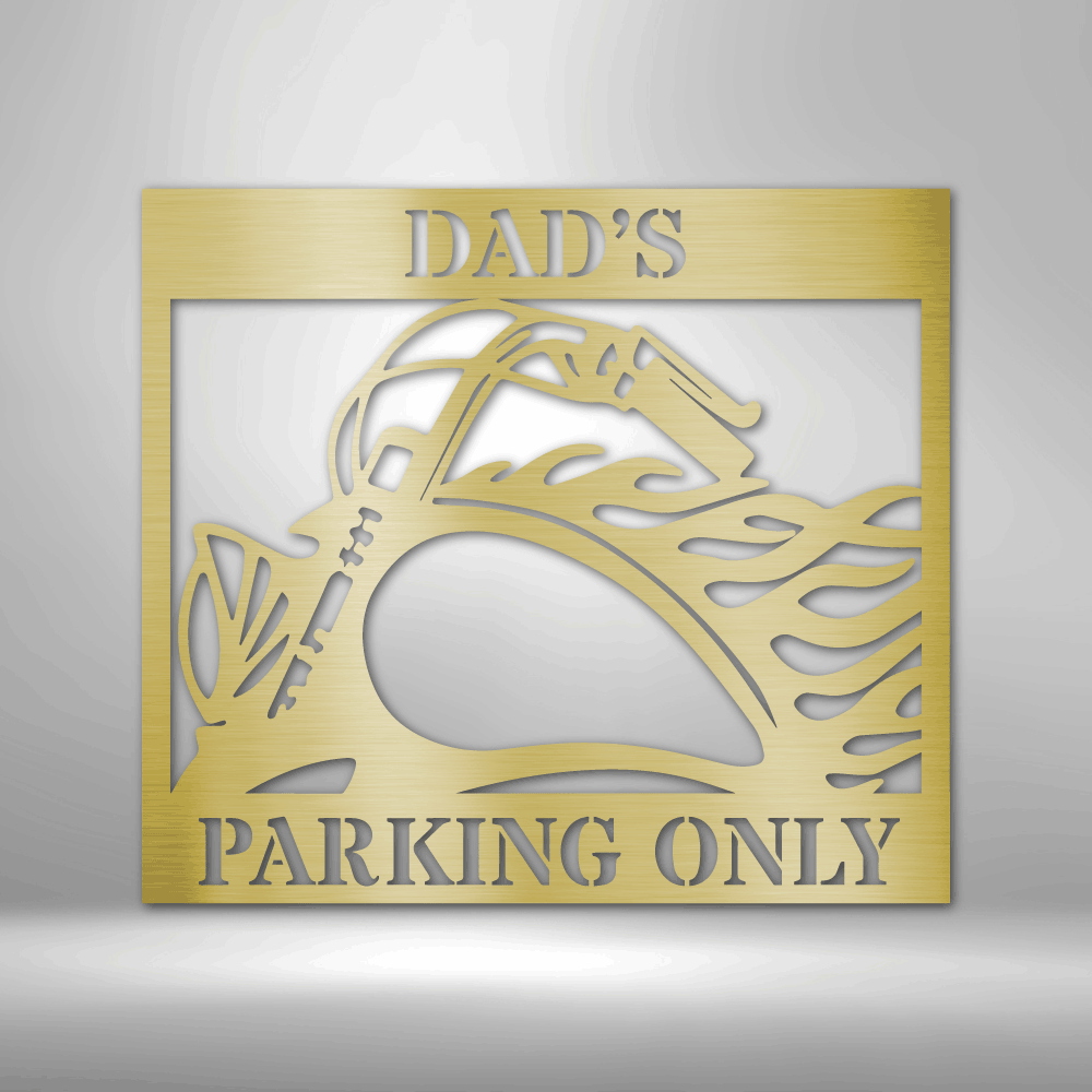 Motorcycle Sign - Personalized Metal Sign - Flaming Motorcycle Monogram